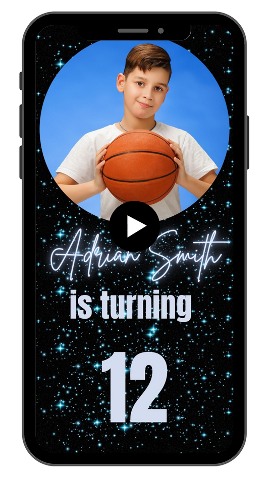 Animated 12th Party Invite For Boys  Digital Video 12th Birthday Invitation.mp4