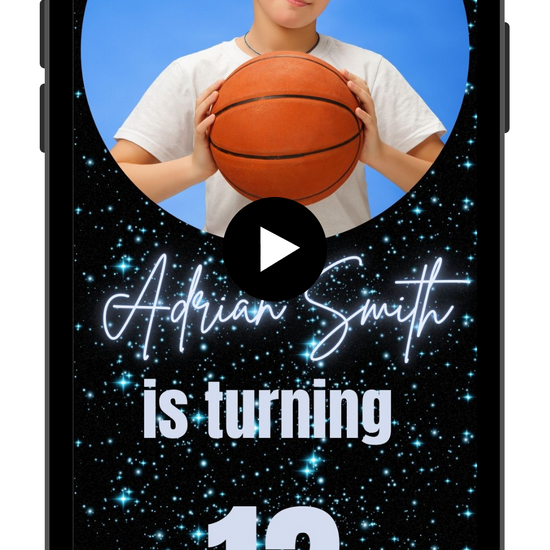 Animated 13th Party Invite For Boys | Digital Video 13th Birthday Invitation