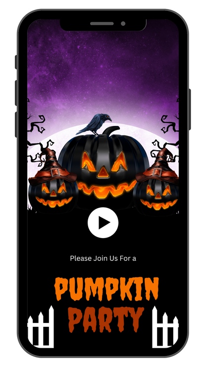 Spooky Pumpkin Halloween Video Invite | Animated Pumpkin Video Invite