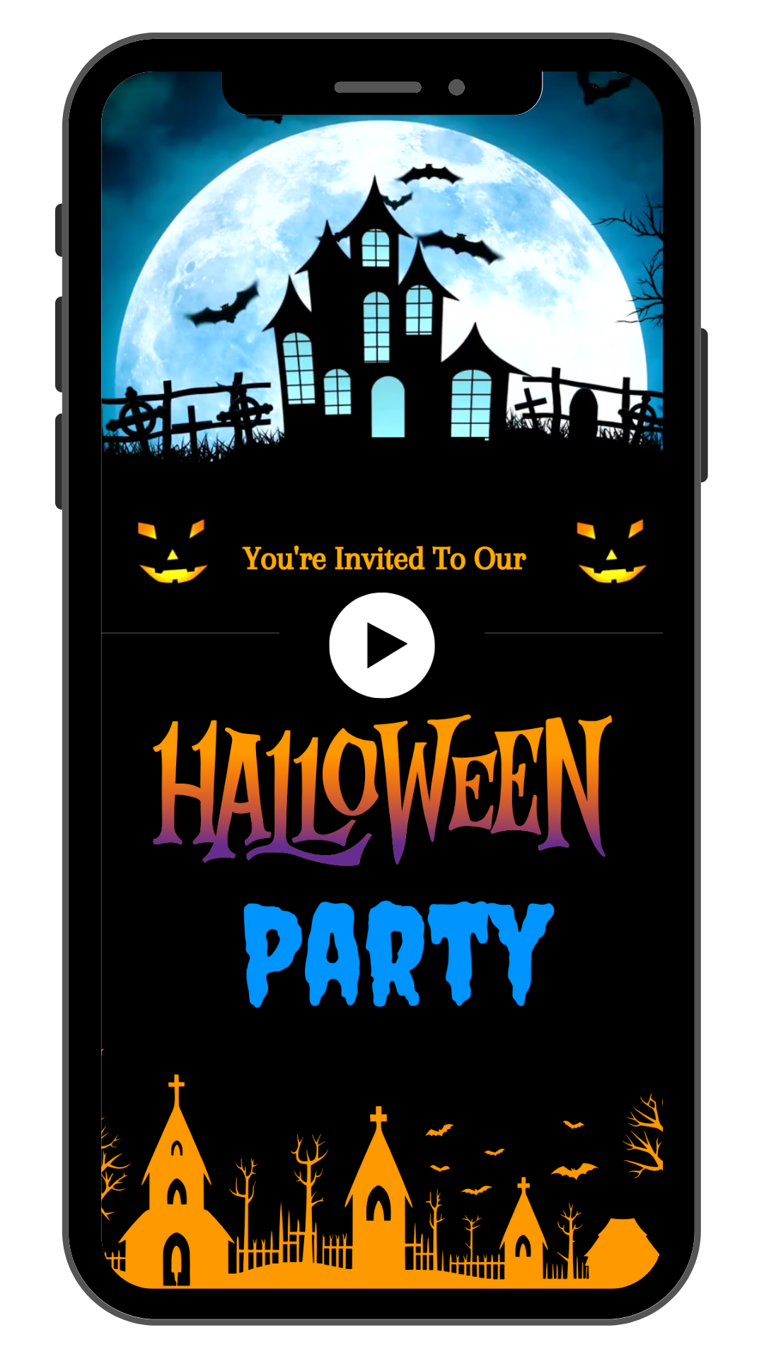 Animated Halloween Theme Party Video Invitation | Custom Halloween Party Invite