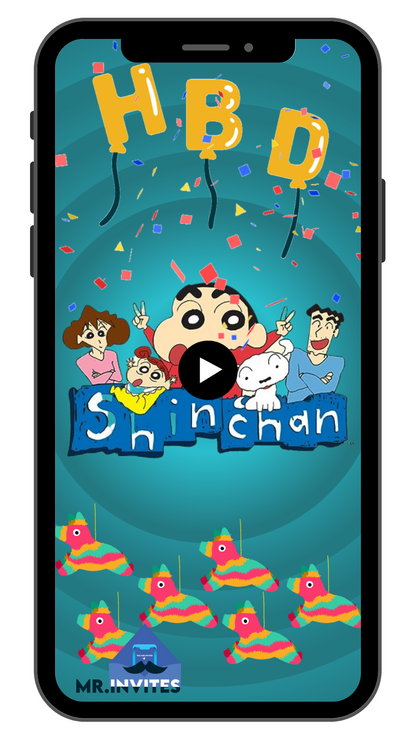 Animated Crayon Shin-chan birthday invitation | Shin Chan Video Birthday Invite