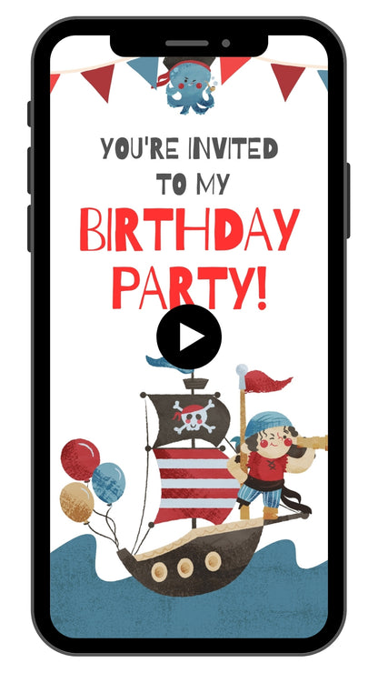 Pirates Animated Birthday Video Invitation