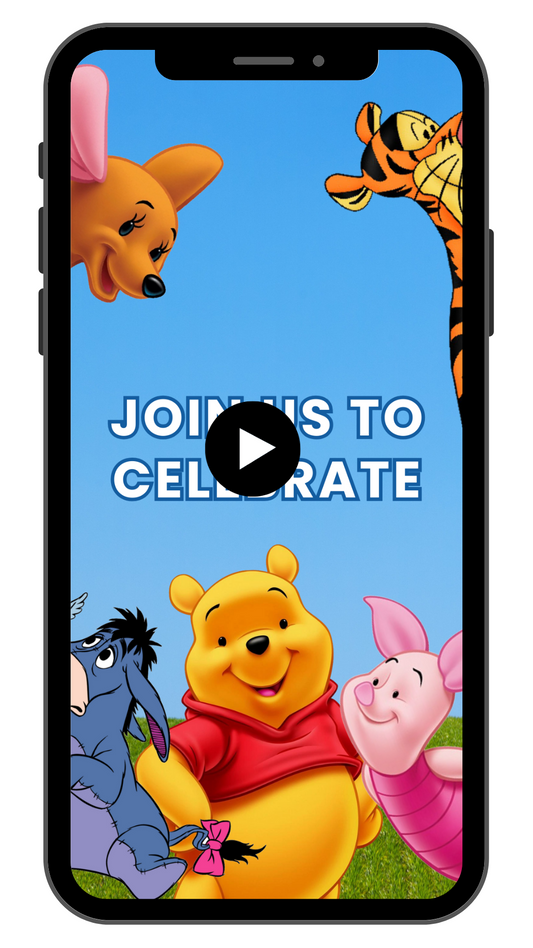 Digital Winnie the Pooh Baby Shower Birthday Video Invitation | Personalized & Adorable Birthday Video Invitation