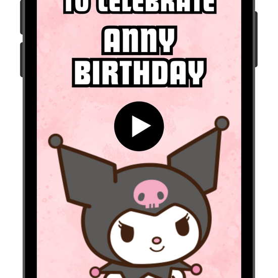 Kuromi Birthday Digital Video Invitation - Cute and Trendy Designs for a Memorable Celebration