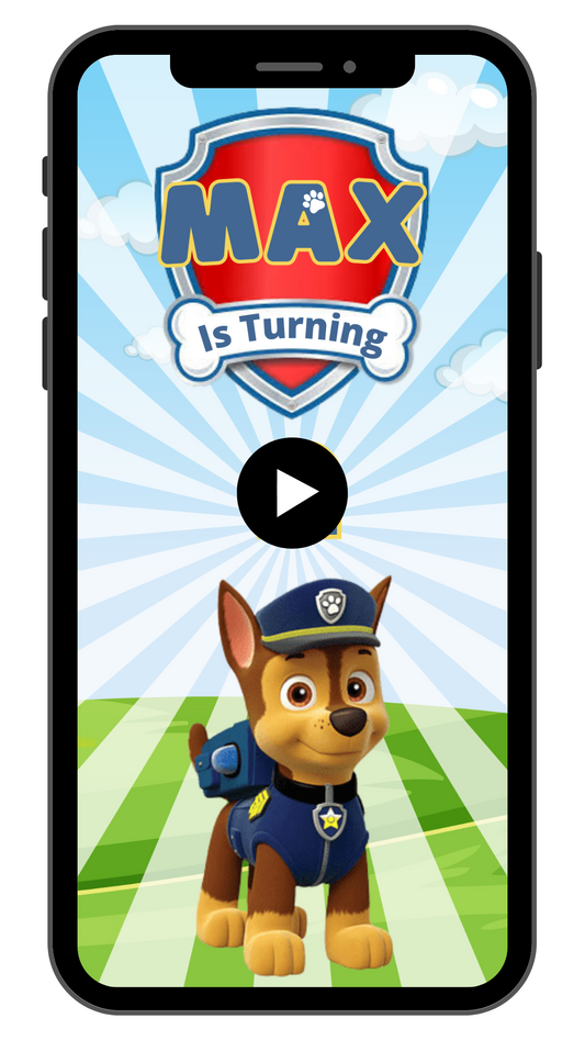 Paws Paw Patrol Birthday Party Video Invitation