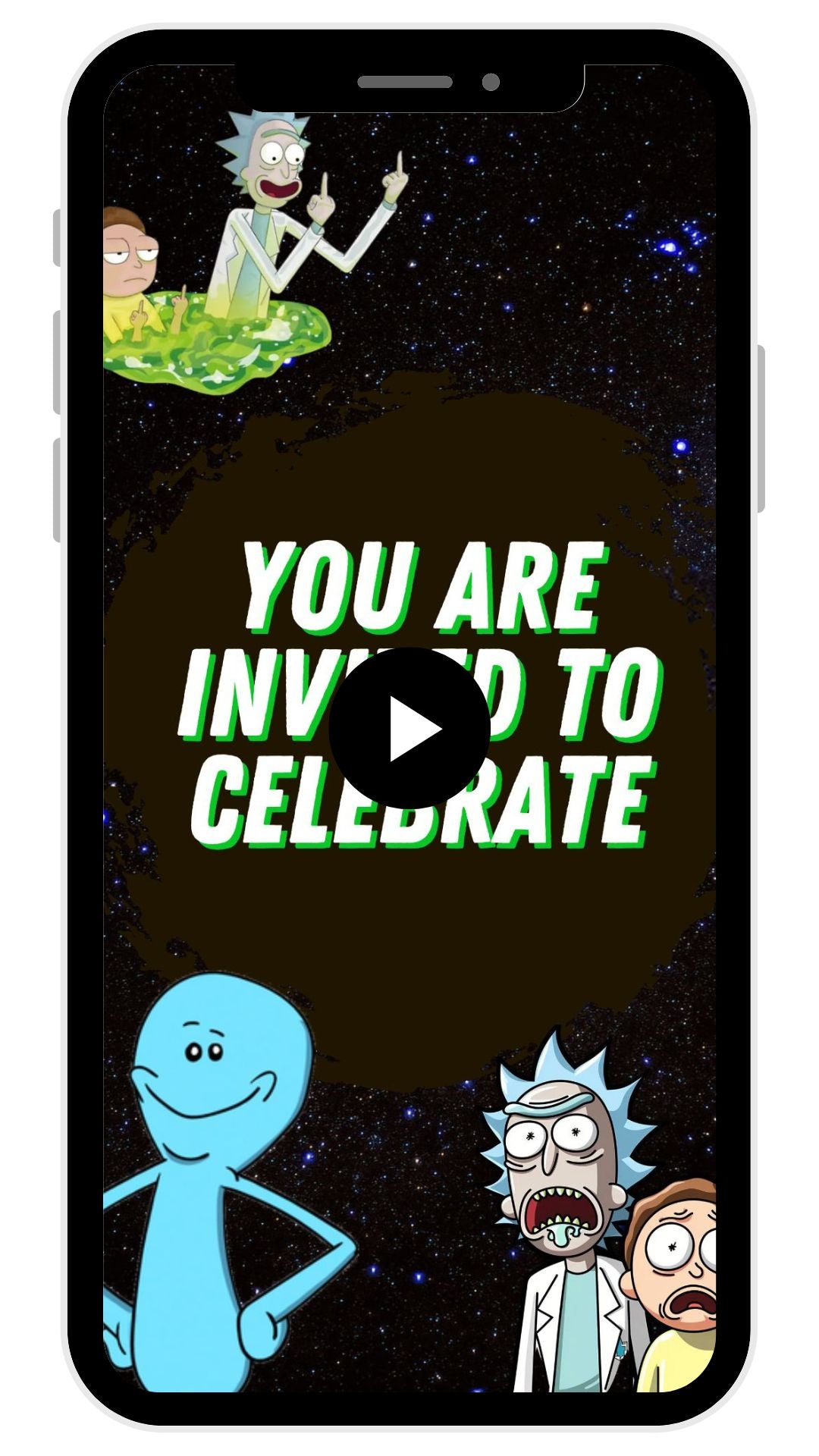 Rick and Morty Digital Birthday Video Invitation