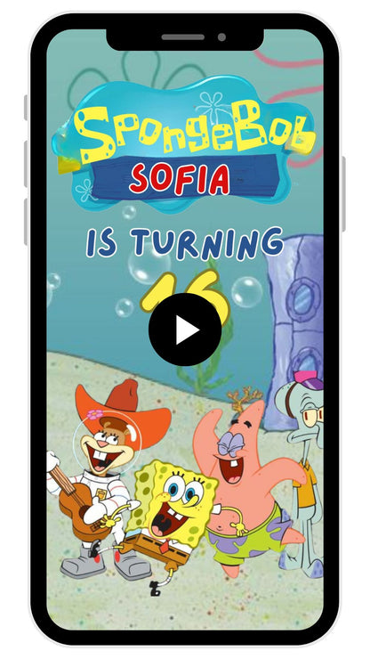 Spongebob Birthday Video Invitation