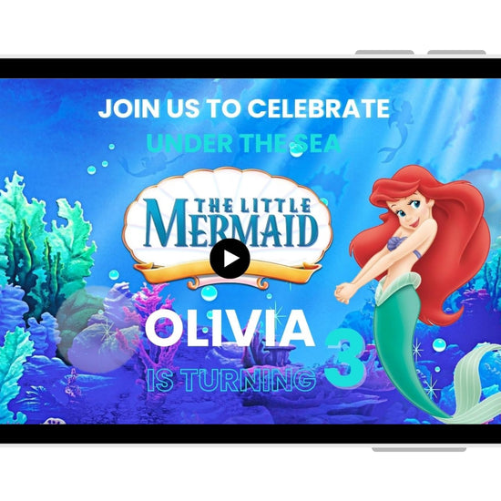 The Little Mermaid Animated Birthday Party Video Invitation