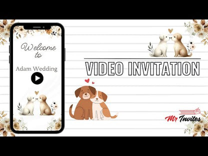 Dog Wedding Animated Video Invitation | Custom Dog wedding invite