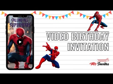 Spiderman Birthday Video Invitation